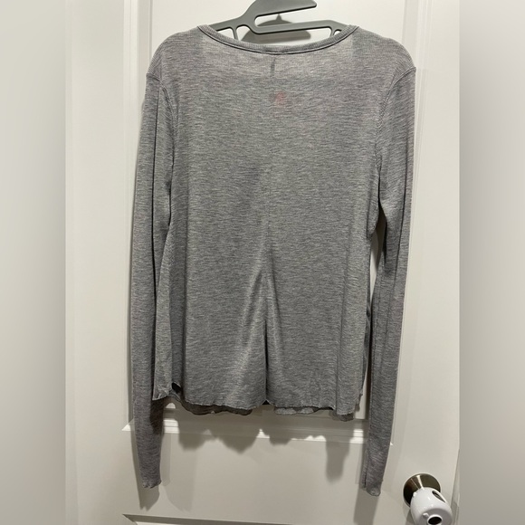 Free People Rock the boat Light Gray Long Sleeve Top - Picture 6 of 7